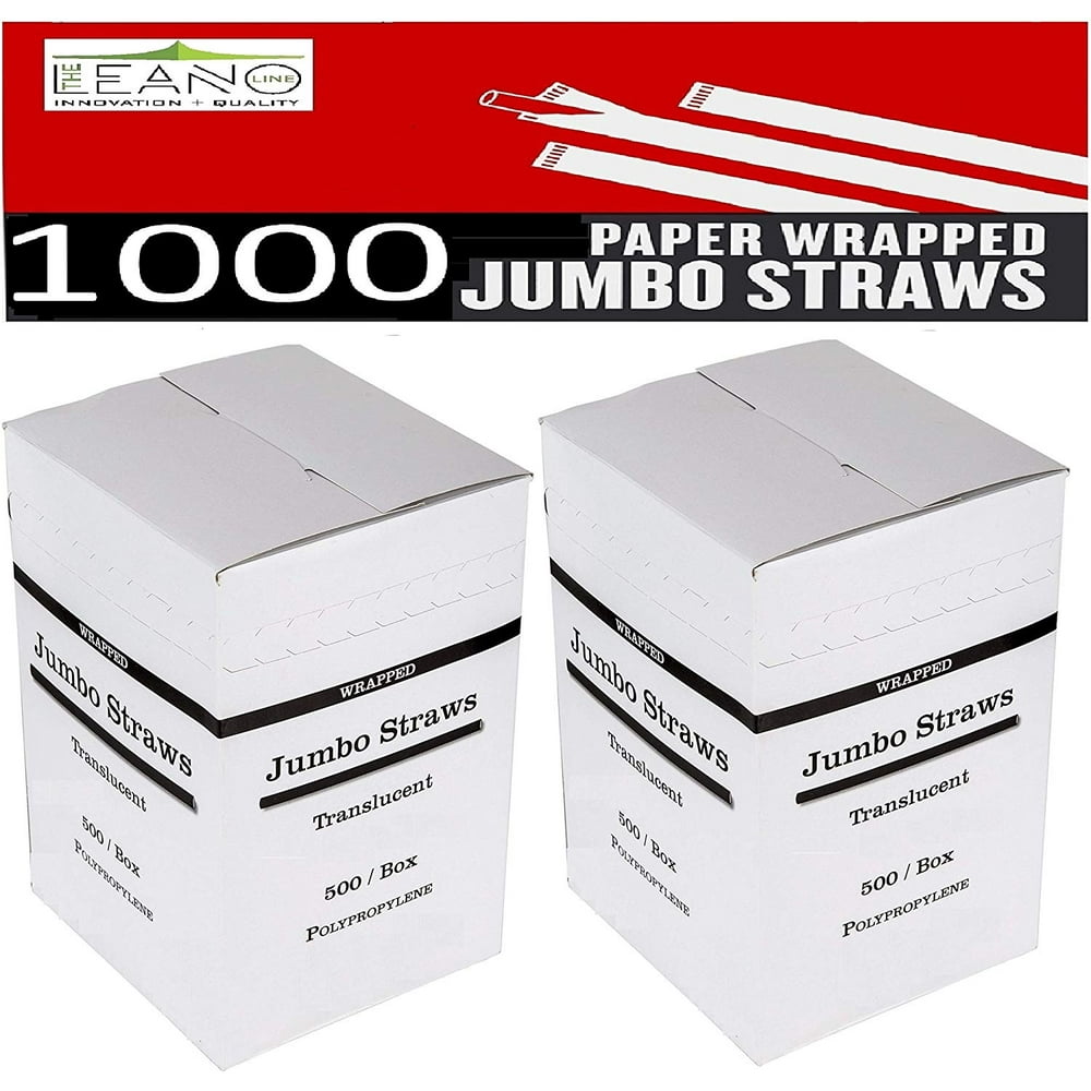 1000 Plastic Straws 7.75 Inches (19.6 Cm) 2 X 500 Boxes Bulk Pack Individually White Paper