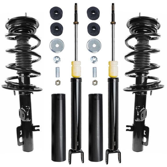 Detroit Axle - Struts Shocks for Ford 2010-2011 Taurus 2 Front Struts with Coil Spring 2 Rear Shock Absorbers Replacement Suspension Kit