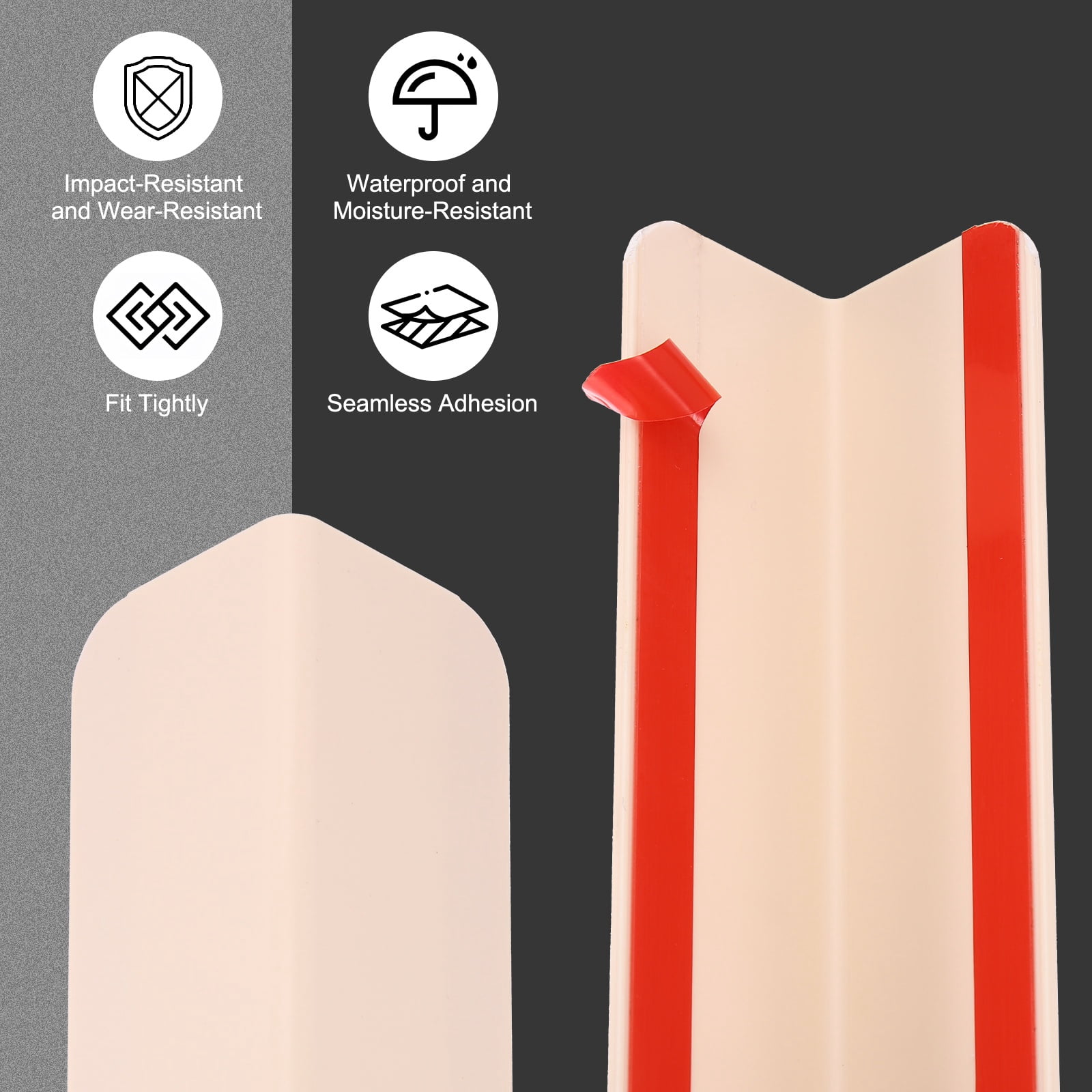 Uxcell 2Pcs Wall Corner Protector, 50cm x 4cm Self Adhesive Corner Guards for Door Wall Table Cabinet, Beige