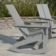 thumbnail image 3 of Merrick Lane Set of 2 UV Treated All-Weather Polyresin Adirondack Rocking Chair in Gray for Patio, Sunroom, Deck and More, 3 of 12