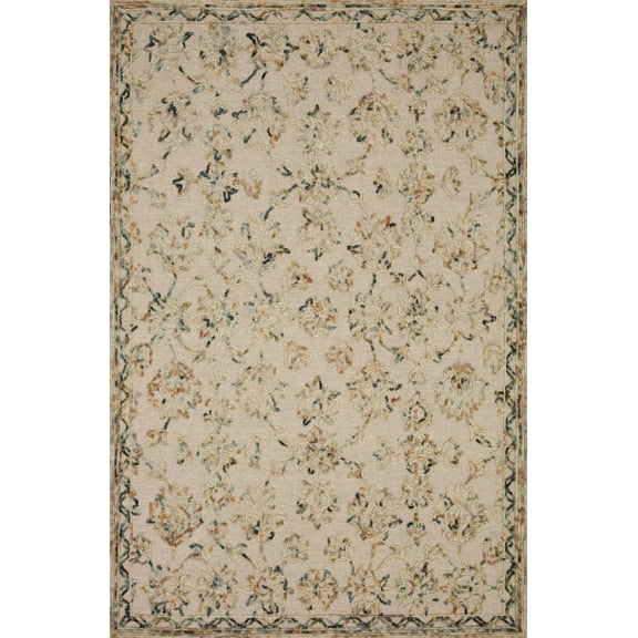 Loloi II Halle HAE-04 Floral Lagoon / Multi Area Rug 18" x 18" Sample