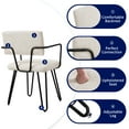 thumbnail image 4 of Subrtex Dining Chairs Set of 2, Modern Dining Room Chairs with Metal Arms, Off-White, 4 of 8