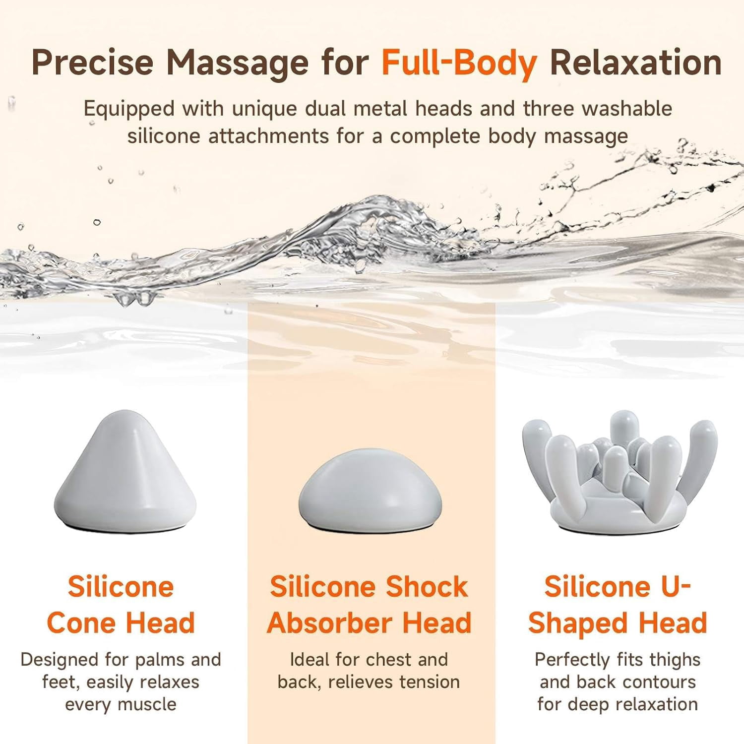Dual-Head Mini Massage Gun, High-Power Portable Handheld Massager with 6 Heads