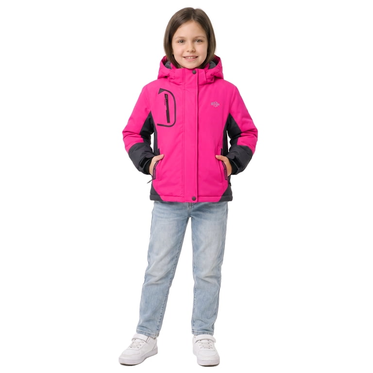 Wantdo Girl's Waterproof Hooded Ski Jacket in Rosy photo 7