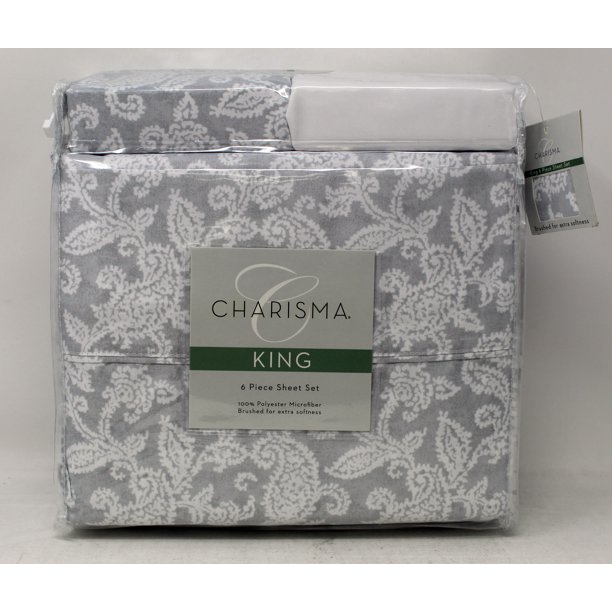 Charisma King Size 6 Piece Sheet Set Surat Paisley Pearl