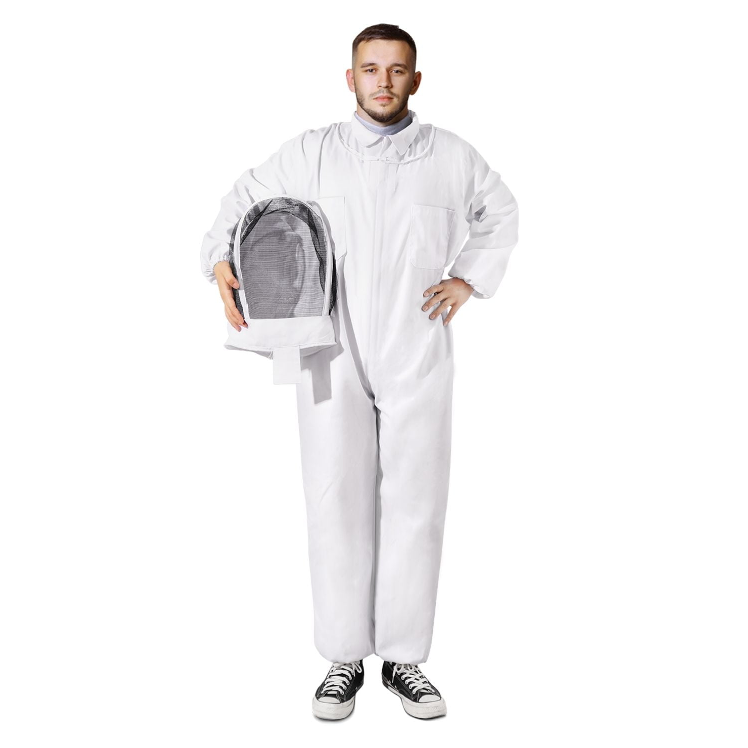 Professional Full Body Anti-bee Suit XXL Beekeeping Suits Unisex w/ Veil Hood