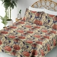 thumbnail image 3 of Ambesonne Floral Fitted & Flat Sheet with Sham 3 Pcs Set, Rustic Pattern Cotton Blooms, Twin XL, Salmon Quartz Camel, 3 of 5