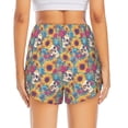 thumbnail image 4 of Uemuo colorful Skull sunflower Pattern Women's Athletic Shorts High Waisted Running Shorts with Liner Pockets Gym Elastic Workout Shorts-Large, 4 of 9