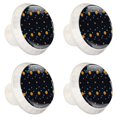 thumbnail image 2 of 4 Pcs Doodle Galaxy Pattern Knobs for Kitchen Cabinet Cupboard Dresser Bookcase Drawer Pulls Handles Round Home Decor, 2 of 8