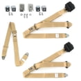 thumbnail image 1 of AMC AMX 1967-1974 Standard 3 Point Tan Retractable Bench Seat Belt Kit with Bracketry - 3 Belts, 1 of 1