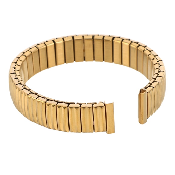 LOLIPPYY 14mm Golden Stainless Steel Watch Band with Stretchable Elastic Expansion Design for Comfortable Fit