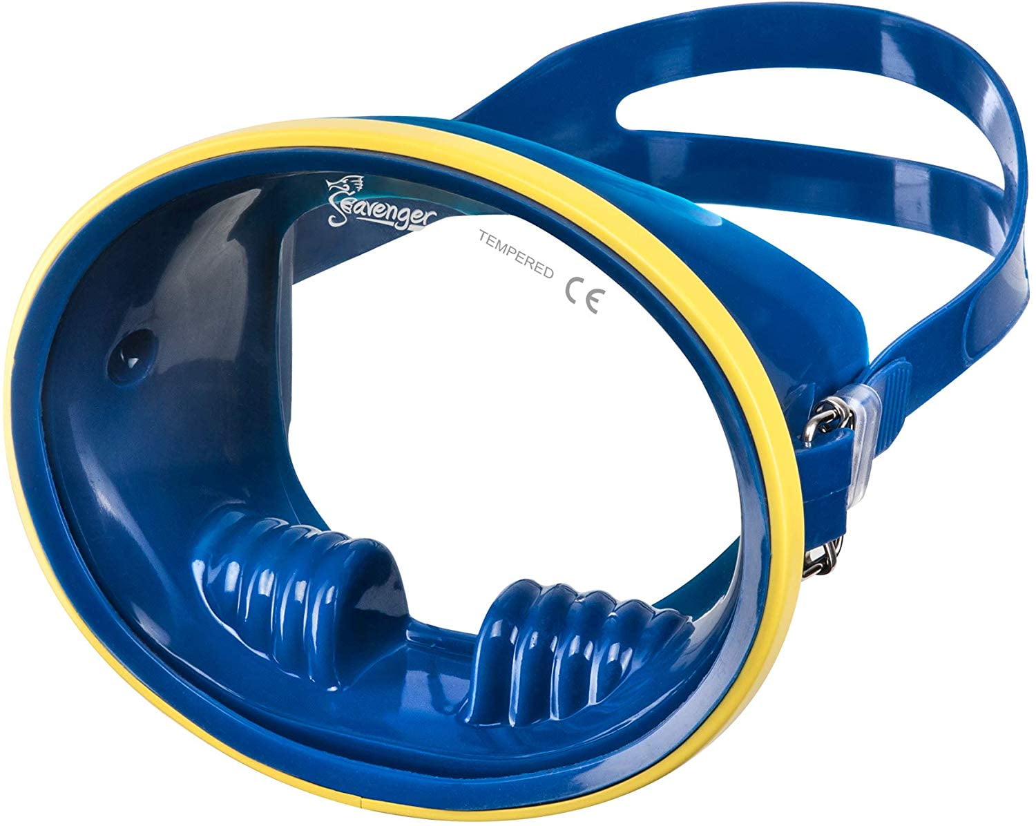 Seavenger Hydra Retro Oval Snorkeling Dive Mask (Cobalt/Yellow