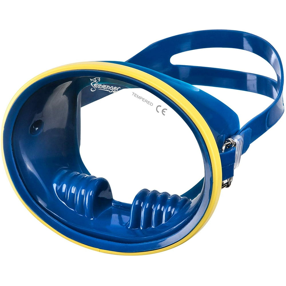 Seavenger Hydra Retro Oval Snorkeling Dive Mask (Cobalt/Yellow