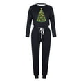 thumbnail image 4 of ChaoHeng Women's Christmas Fashionable Loose Print Long Sleeve Round Neck Drawstring Casual Sets(Black,L), 4 of 4