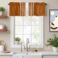 thumbnail image 2 of Burnt Orange White Stripe Kitchen Curtain Valances for Windows Farmhouse Short Curtains, Modern Rustic Vertical Striped Rod Pocket Valance Curtain for Bedroom Cafe Living Room, 2 of 8
