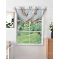 thumbnail image 2 of Waterfall Valances for Windows, Blue Coastal Kitchen Sheer Valance Curtains, Summer Beach Starfish Shell Coral Rod Pocket Elegant Swag Valances for Living Room Bedroom, 47.2"x38.5", 2 Panel, 2 of 8