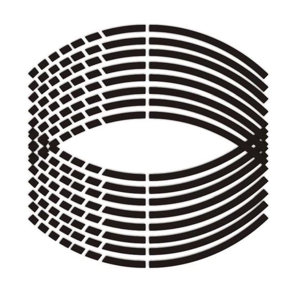 Reflective Rim Tape Wheel Hub Stickers for Cars Motorcycles and Bicycles Waterproof Decorative Tire Decals 18 Inch Black Pack of 16