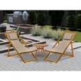 thumbnail image 2 of East West Furniture Modern Outdoor Patio Garden Camping Chairs - Beacher Monroe Polyester Fabric Relax Chairs Set of 2 - Natural Oil Finish, 2 of 2