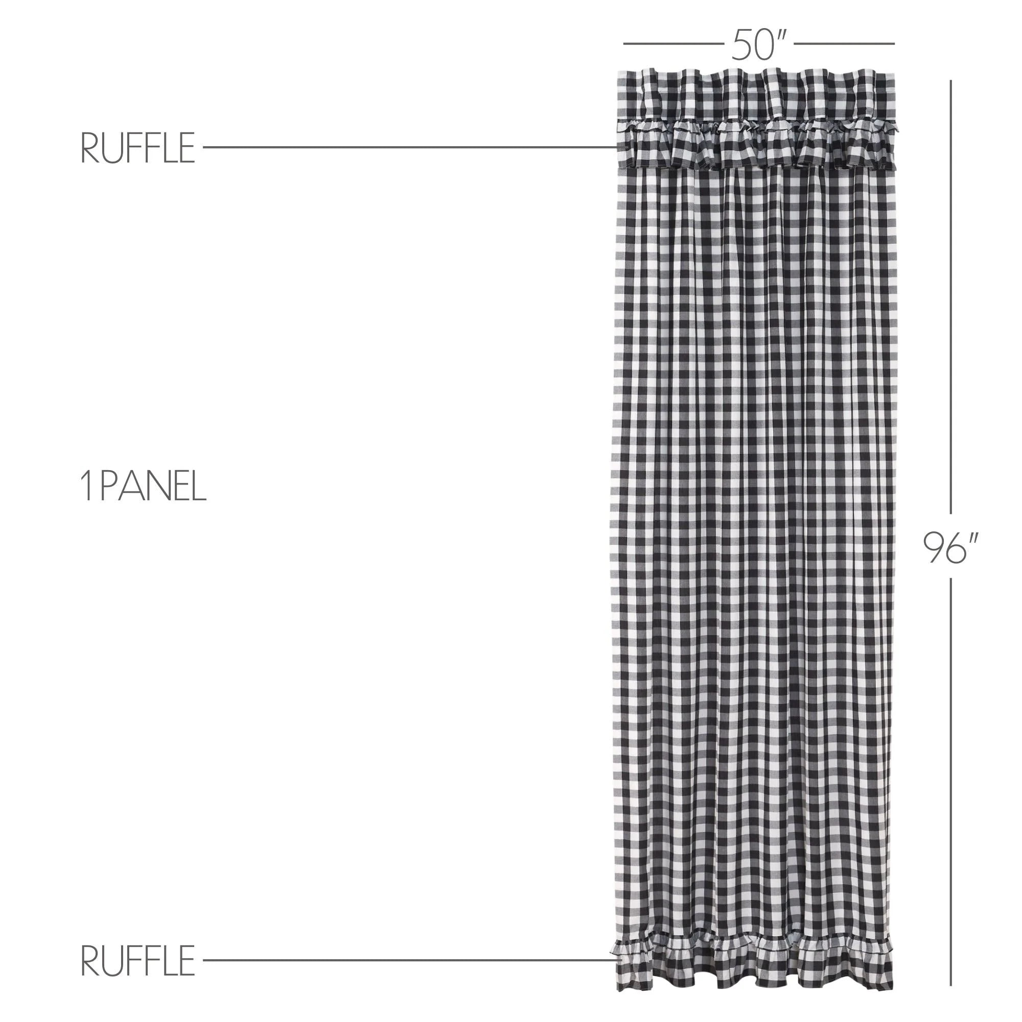 VHC Brands Annie Buffalo Ruffled Curtain Panel - Thumbnail 4