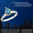 thumbnail image 2 of Gem Stone King 10K White Gold Mercury Mist Mystic Topaz Engagement Ring for Women | 1.00 Cttw | Pear Shape 8X5MM | Gemstone November Birthstone | Size 7, 2 of 6