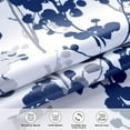 thumbnail image 3 of DriftAway Leah Abstract Floral Blossom Ink Painting Room Darkening Kitchen Tier Window Treatment, Set of Two, each 28"x36"+ 2" header (Navy/Gray), 3 of 6