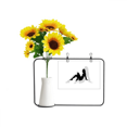 thumbnail image 1 of La silueta de la mujer caliente mujer hermosa Tarjeta de bendición de jarrón de girasol artificial, 1 of 3