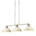 thumbnail image 3 of Golden Lighting Kinsley 3-light Island Light in Antique Ivory shade, 3 of 11