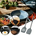 thumbnail image 1 of Boreal Craft Pack Of 2 Silicone Spatulas Non Stick Pan Home Kitchen Spatulas Cooking For Egg Fish Pancakes Cooking Utensils Set Stainless Steel Silicone Cooker Pots Set Egg Cooker Stainless Steel, 1 of 7