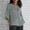 Gray, variant on Azrian Womens Summer Tops Women's Ladies Fashion Cropped Sleeves Round Neck Cotton Loose Shirt Blouse