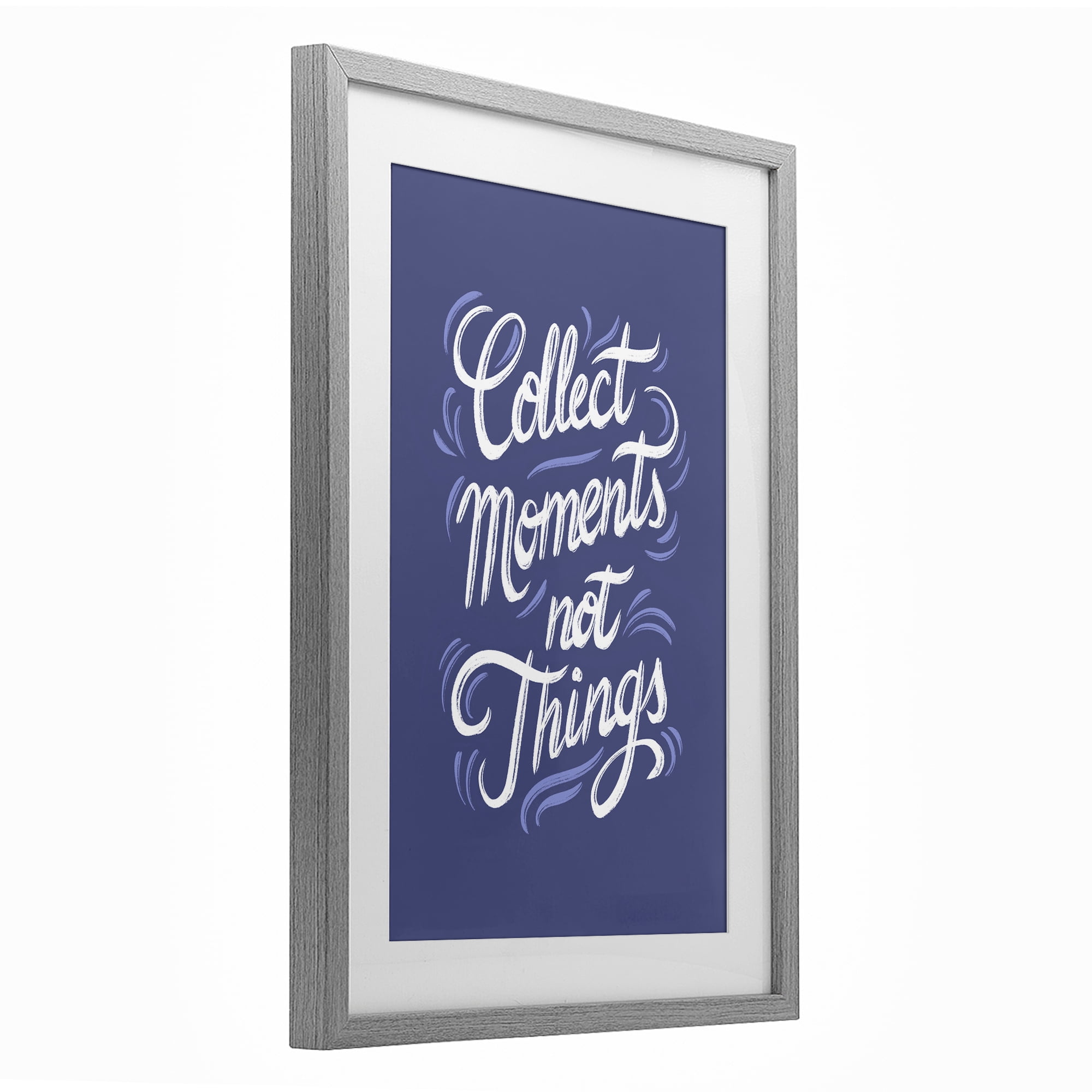 Stupell Industries Collect Moments Not Things Gray Framed Print Under Glass, design by Martina Pavlova