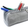thumbnail image 2 of Pen+Gear Checked Pencil Pouch in Grey with White Stitched Pattern, 2 of 6