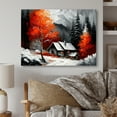 thumbnail image 2 of Designart Monochrome Orange Cottage In Winter VIII Canvas Wall Art, 2 of 5
