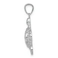 thumbnail image 2 of 14K White Gold Charm Pendant Themed Men'S Open Back Diamond-Cut 24 mm 17, 2 of 4