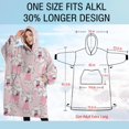 thumbnail image 4 of Oversized Wearable Blanket Hoodie,Doodle Poodle Image Sherpa Blanket Hoodie with Super Pockets,Super Warm Fuzzy Pullover for Women & Men, 4 of 6