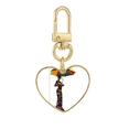 thumbnail image 1 of African Aboriginal Women LadyDresses Gold Heart Keychain Metal Keyring Holder, 1 of 3
