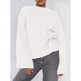 thumbnail image 6 of Women'S Long Sleeve Ribbed Knit Loose Pullover Sweater Tops Fuzzy Knit Casual Chunky Fall Outfits Clothes White XL, 6 of 9