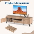 thumbnail image 4 of Mid Century Modern TV Stand for TVs up to 65 Inch, Entertainment Center Media Console Table with 2 Cabinets and Drawer,Oak, 4 of 9