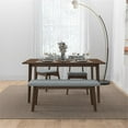 thumbnail image 2 of Allora Mid-Century Modern Design Small Fabric Upholstered Dining Bench in Gray, 2 of 6
