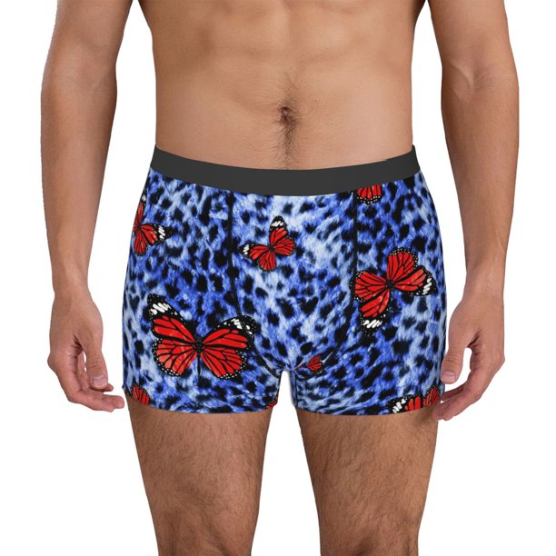 Balery Abstract Colorful Butterflies Calzoncillos bóxer para hombre, ropa interior de algodón suave y transpirable con cinturilla de nailon-Medium