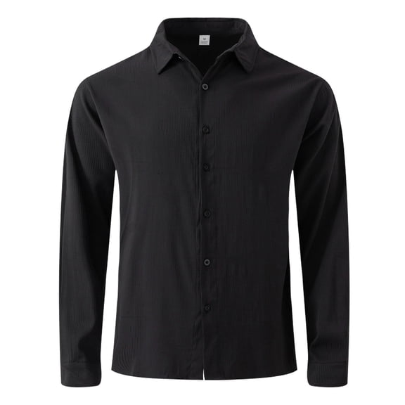 Dress Shirts for Men Business Casual Long Sleeve Tshirts Shirt Button-Down Collar Solid Color Breathable Lightweight Slim Lapel Office Work Tops