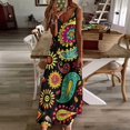 thumbnail image 3 of Vibrant Paisley Floral Colorful Pattern Design Sleeveless Dress Woman Fashion Long Dresses Women's Summer Suit Dress Summer 2025 Women, 3 of 7