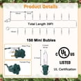 thumbnail image 5 of 117Ft 450 Counts Christmas Lights, 3 Sets of 150 Mini Lights 39 Ft String Lights with ReplaceFu-seand Bulb, Waterproof Connectable, Indoor Outdoor Christmas Decoration, 5 of 9