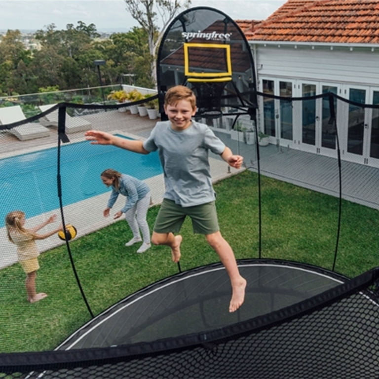 Springfree 8x13ft Compact Oval Trampoline w/ FlexiNet & SoftEdge