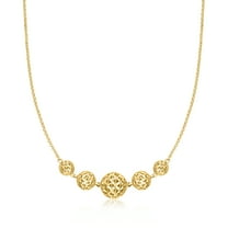 Ross-Simons 18kt Gold Over Sterling Graduated Diamond-Cut Bead Necklace, Women's, Adult