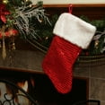 thumbnail image 2 of Northlight 18" Red and White Cuffed Disco Sequined Christmas Stocking, 2 of 3