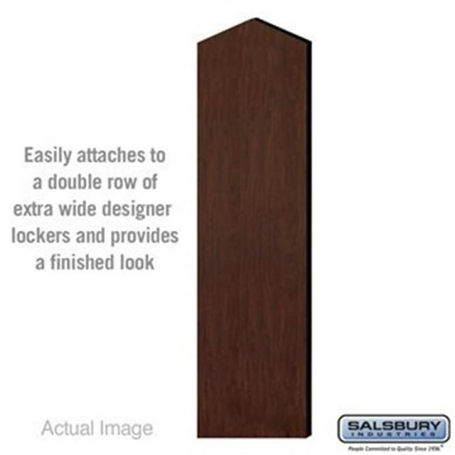 Salsbury 22244MAH 18 in. Double End Side Panel for Extra Wide Designer Wood Locker with Sloping Hood, Mahogany