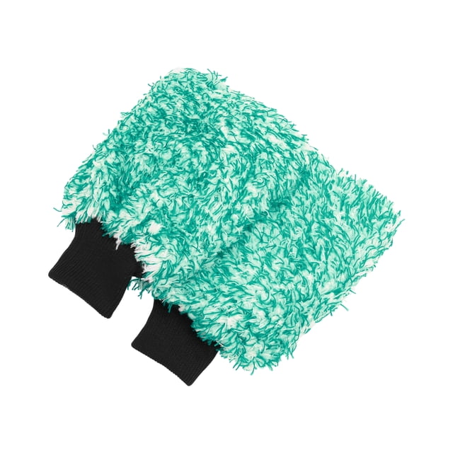 2 Pcs Toalla para Lavar Coches de Felpa Herramienta de Secado de Limpieza de Coches 26x20x1cm Verde Blanco Negro