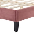 thumbnail image 5 of King Bed, Nailhead Trim, Dusty Pink Velvet, Tapered Wood Legs, 5 of 9