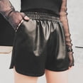 thumbnail image 5 of High-waisted women plus size loose outer wear wide-leg pants PU leather Shorts, 5 of 10