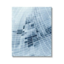 Stupell Industries Abstract Blue Squares Shapes Modern White Outlines Painting Gallery Wrapped Canvas Print Wall Art, Design by Regina Moore